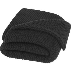 Seasons Suzy Polyester Knitted Blanket / Solid Black
